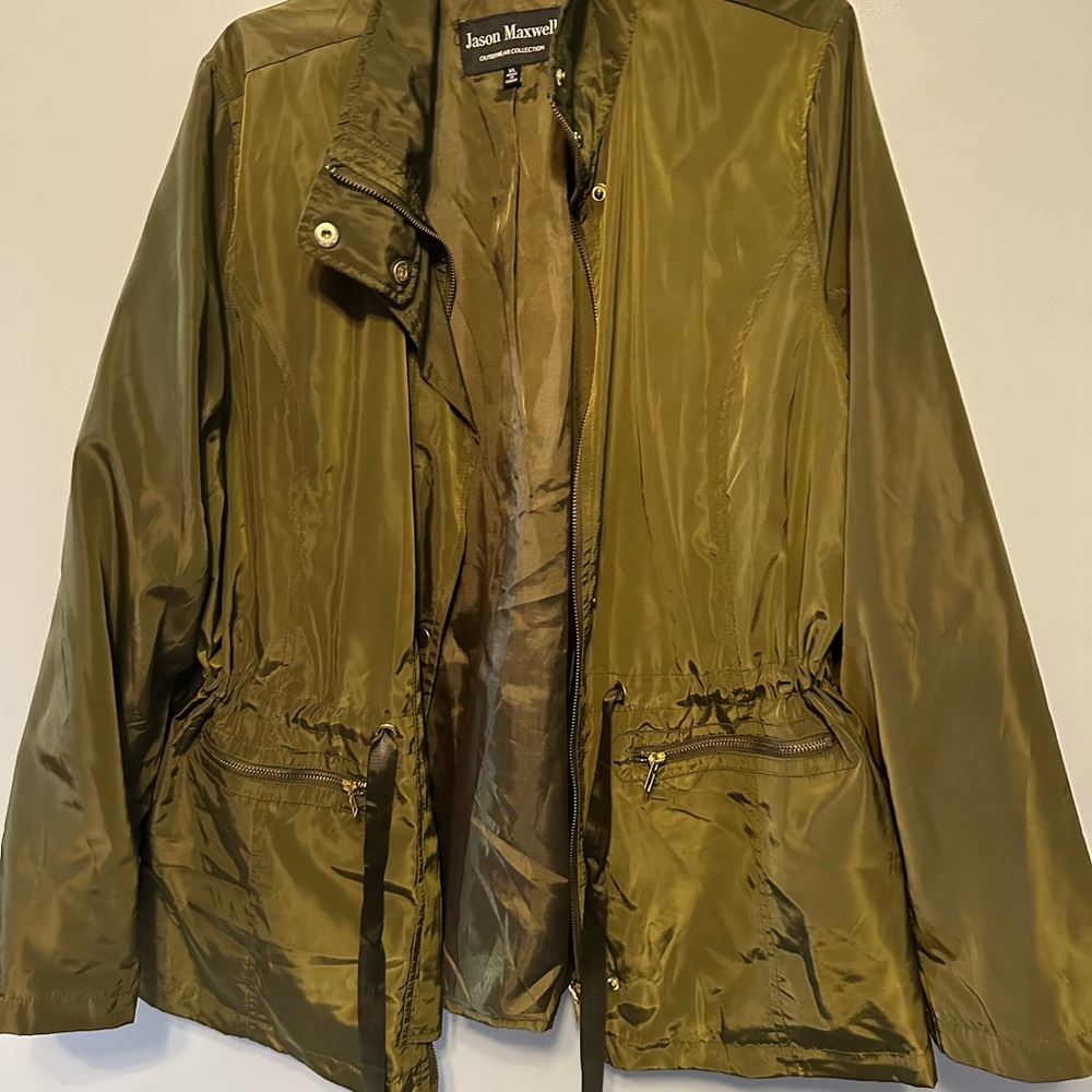 Olive green wind breaker